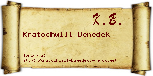 Kratochwill Benedek névjegykártya