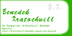 benedek kratochwill business card